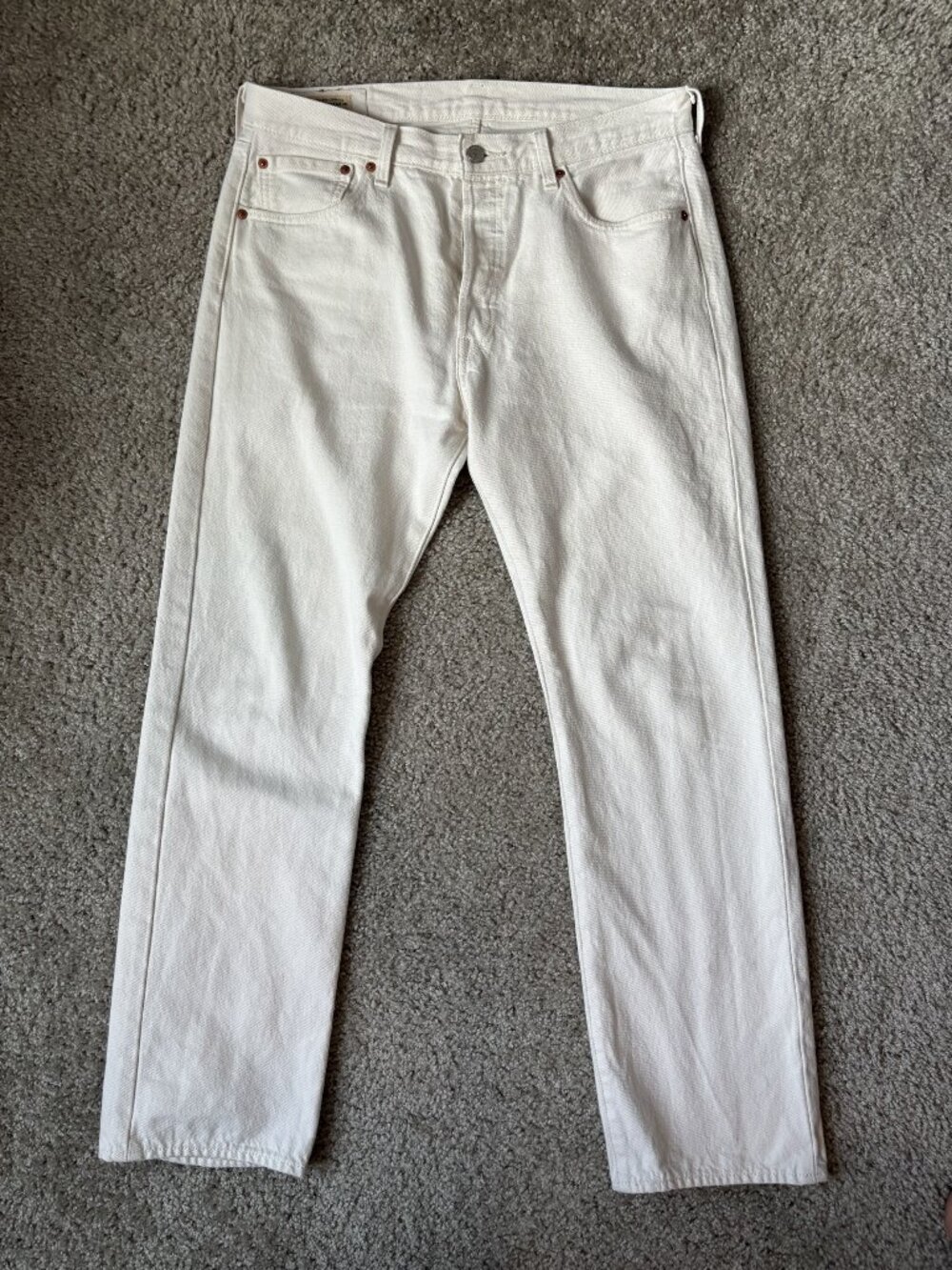 Levi's 501 Original White Jeans Button Fly W33 L30